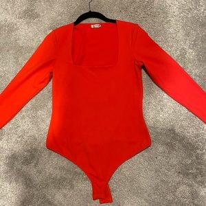 Red Free People bodysuit